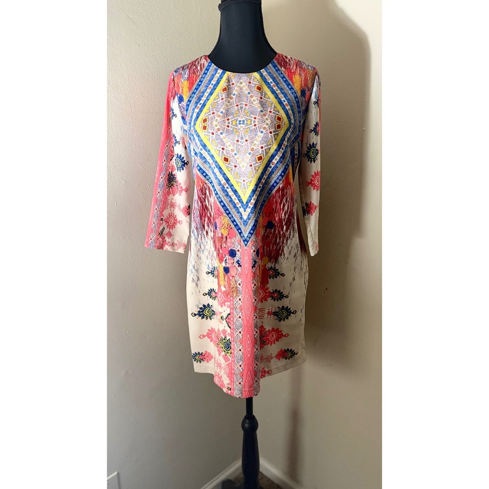 Shift Dress Colorful Print 3/4 Sleeve Casual Party Bohemian